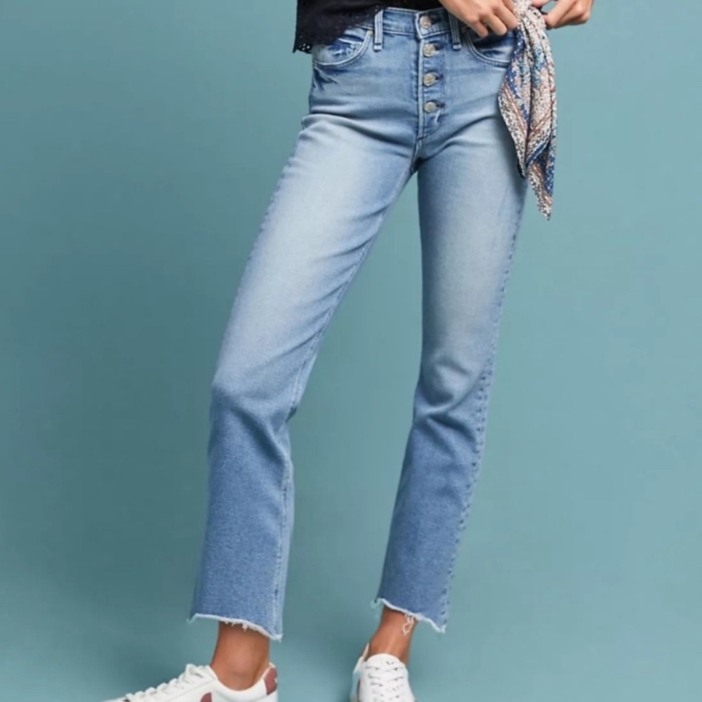 McGuire Gainsbourg Bootcut Jeans Lightwash Button Fly Raw Hem